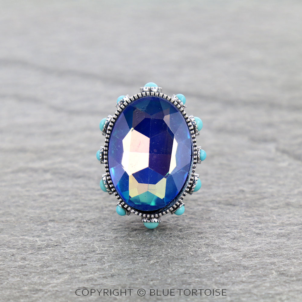 Oval Stone Cuff Ring