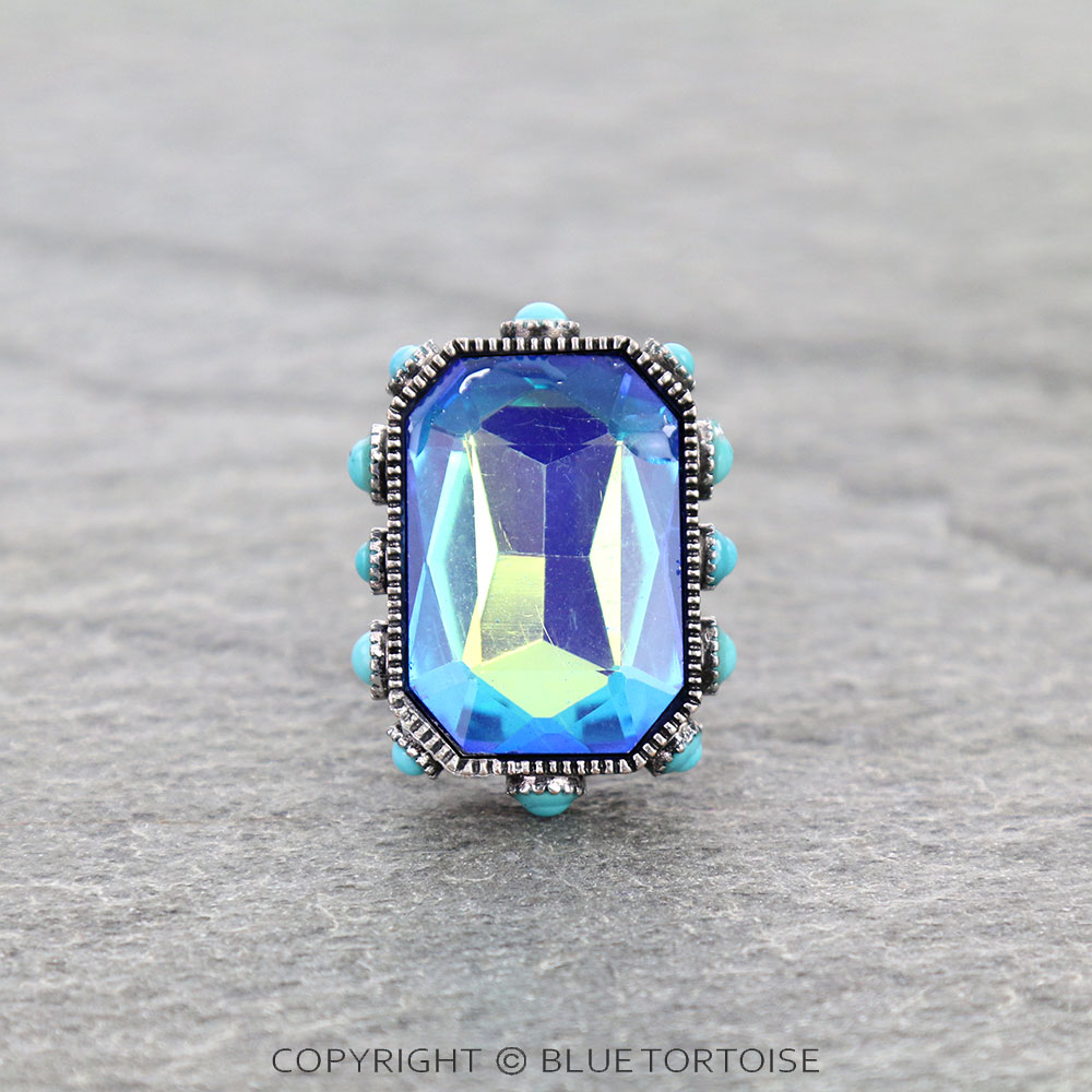 Rectangle Stone Cuff Ring