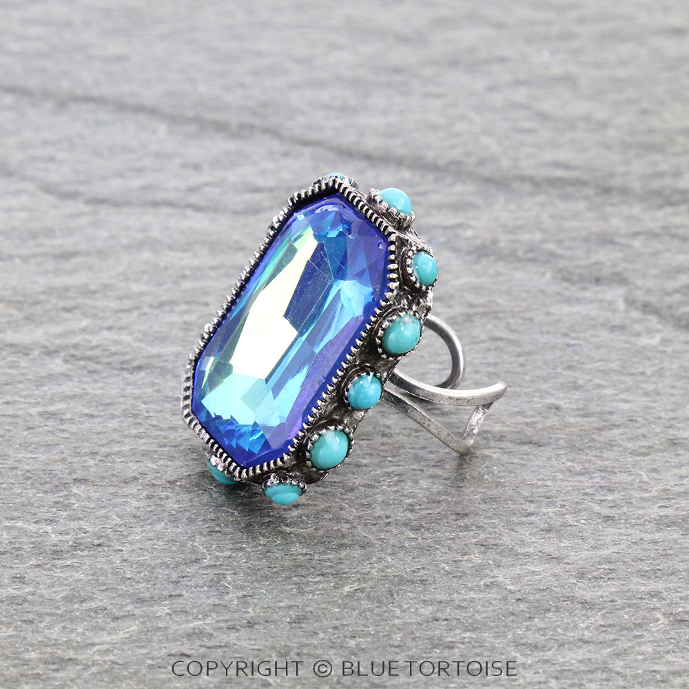 Rectangle Stone Cuff Ring - Image 2
