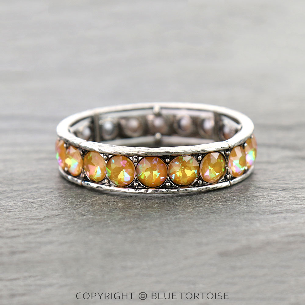 Western Round Stone Stretch Bracelet