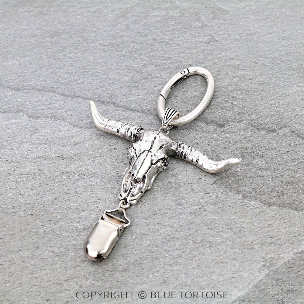 Western Steer Skull Hat Clip