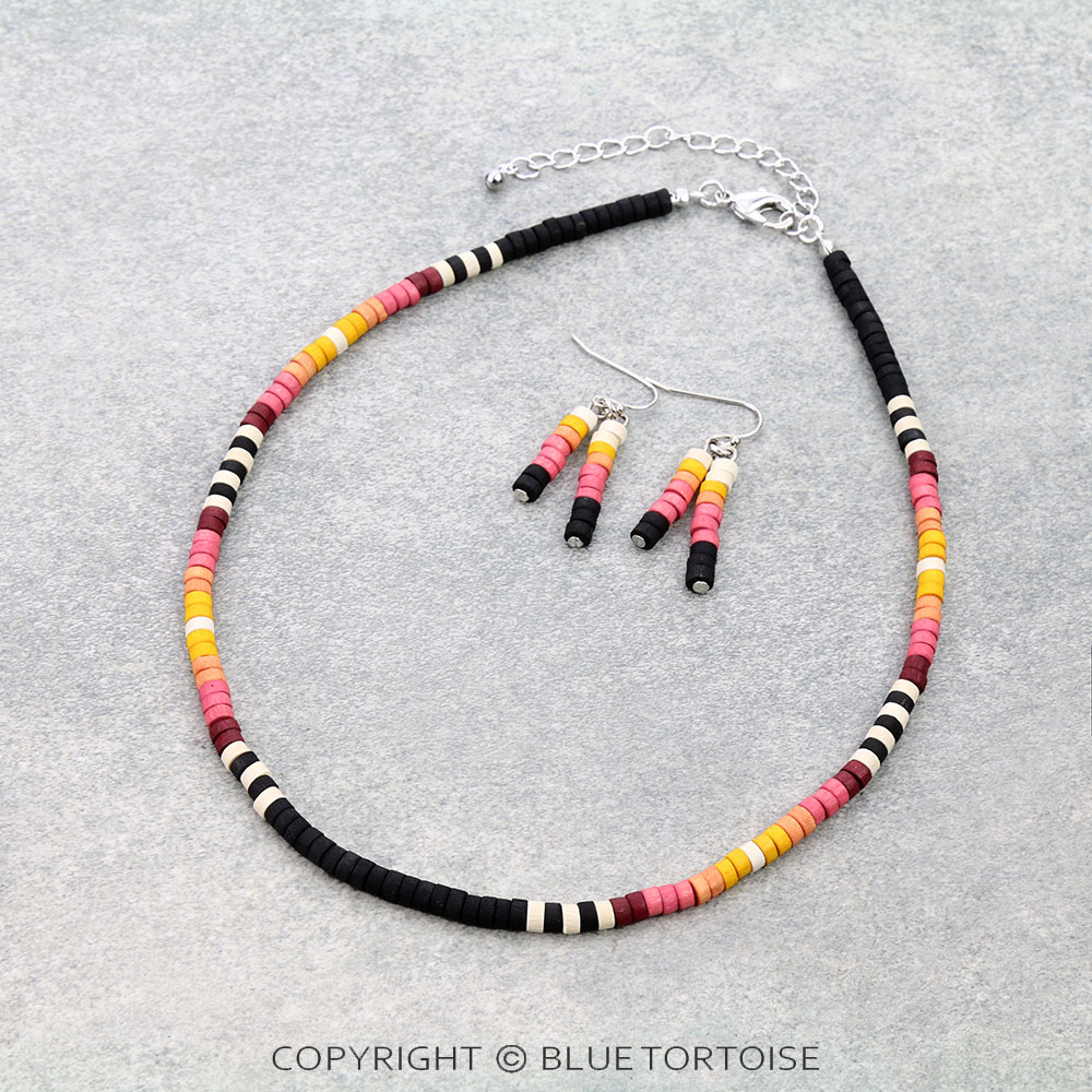 Western Wood Bead Necklace Set