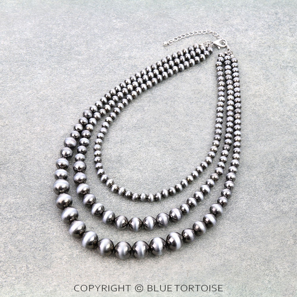 3Row Navajo Style Pearl Necklace