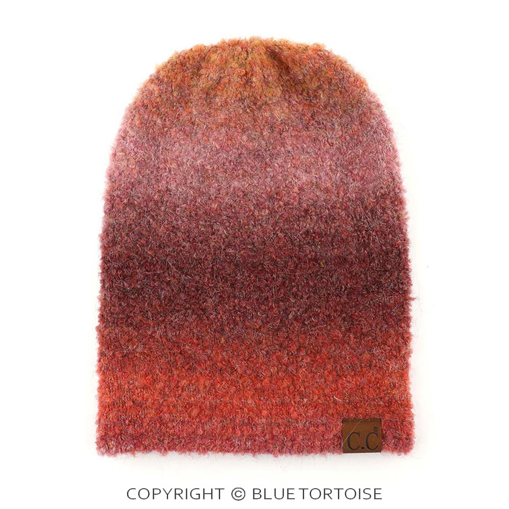 C.C Multi Color Ombre Mohair Cuff Beanie Hat - Image 2
