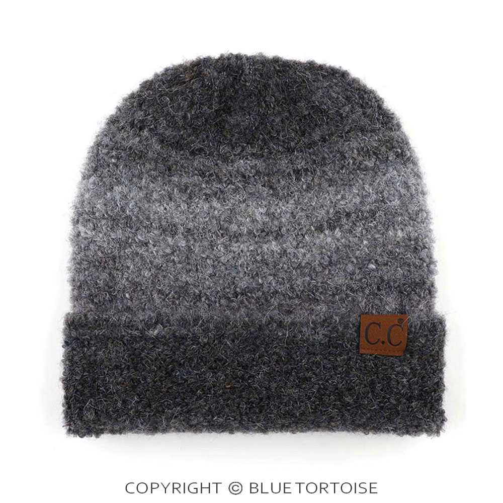 C.C Multi Color Ombre Mohair Cuff Beanie Hat