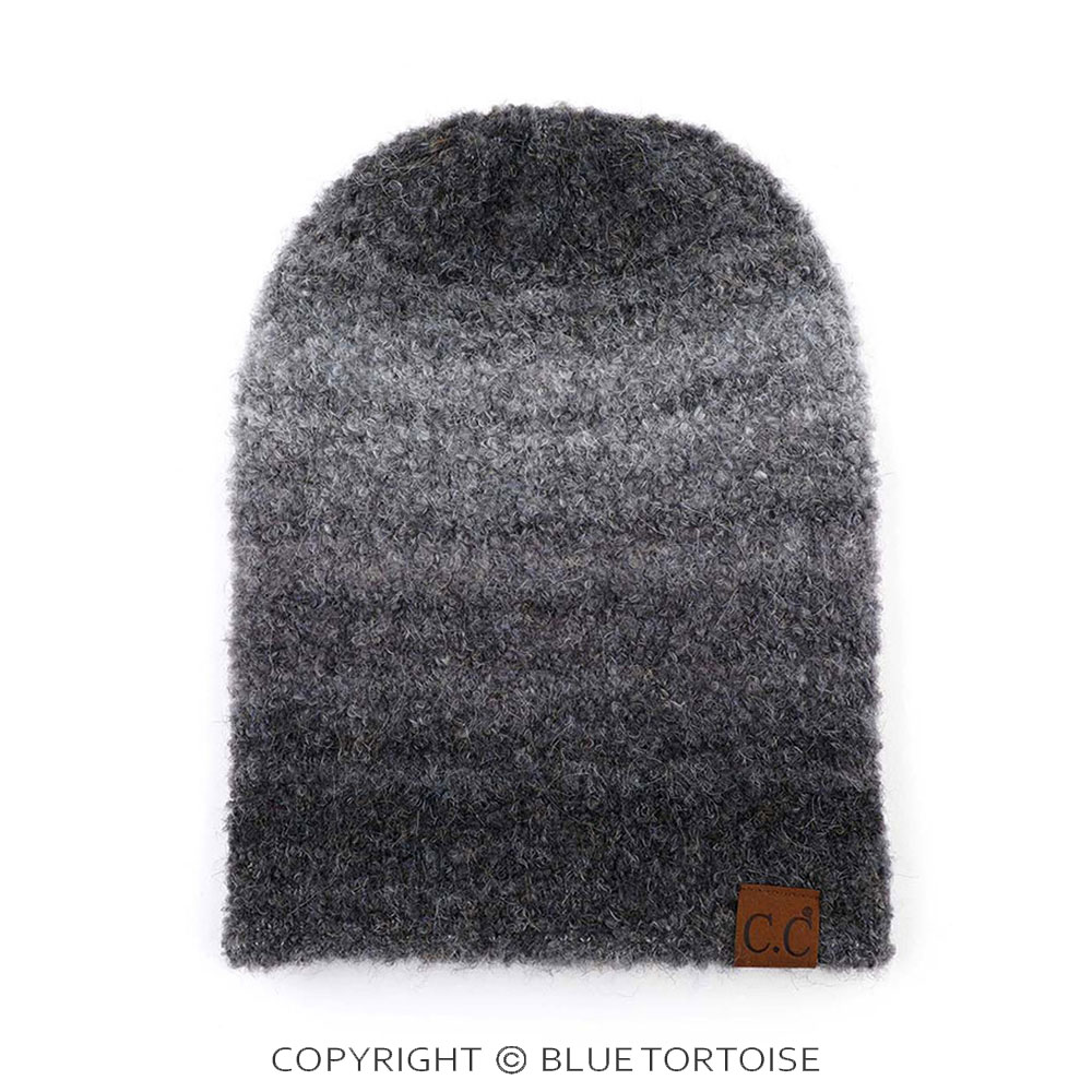 C.C Multi Color Ombre Mohair Cuff Beanie Hat - Image 2