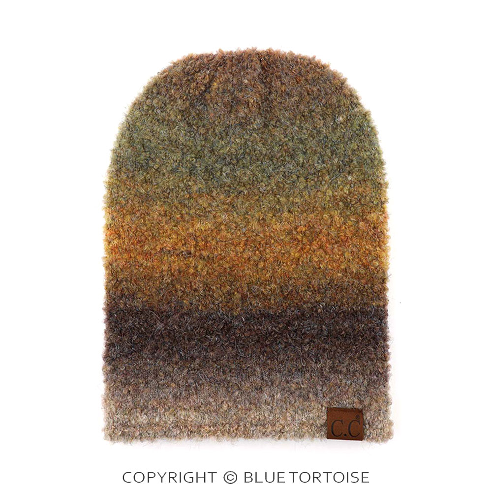 C.C Multi Color Ombre Mohair Cuff Beanie Hat - Image 2
