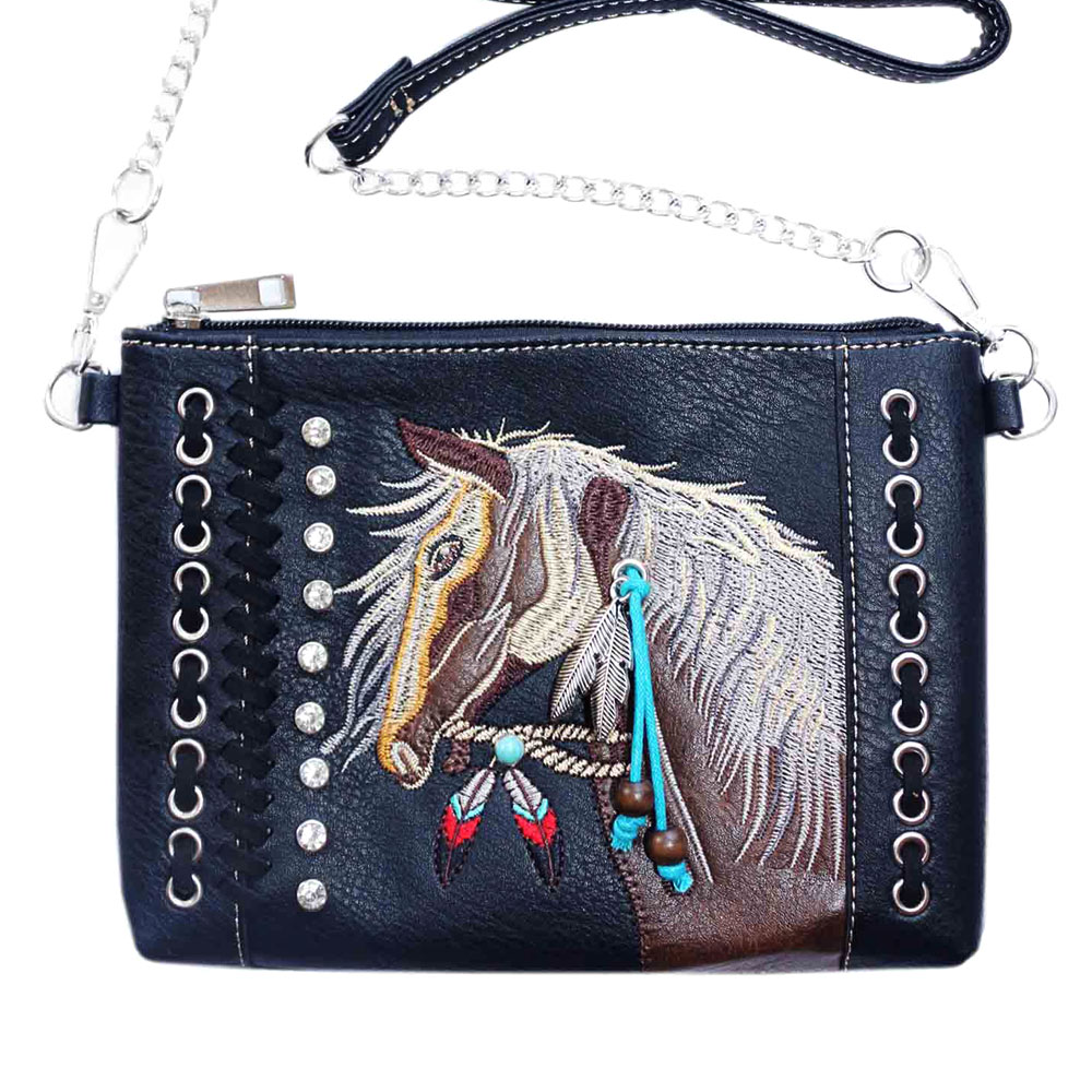 Faux Leather Horse Crossbody Bag - Image 3