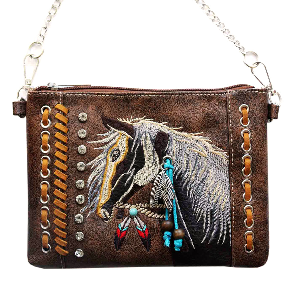 Faux Leather Horse Crossbody Bag - Image 3