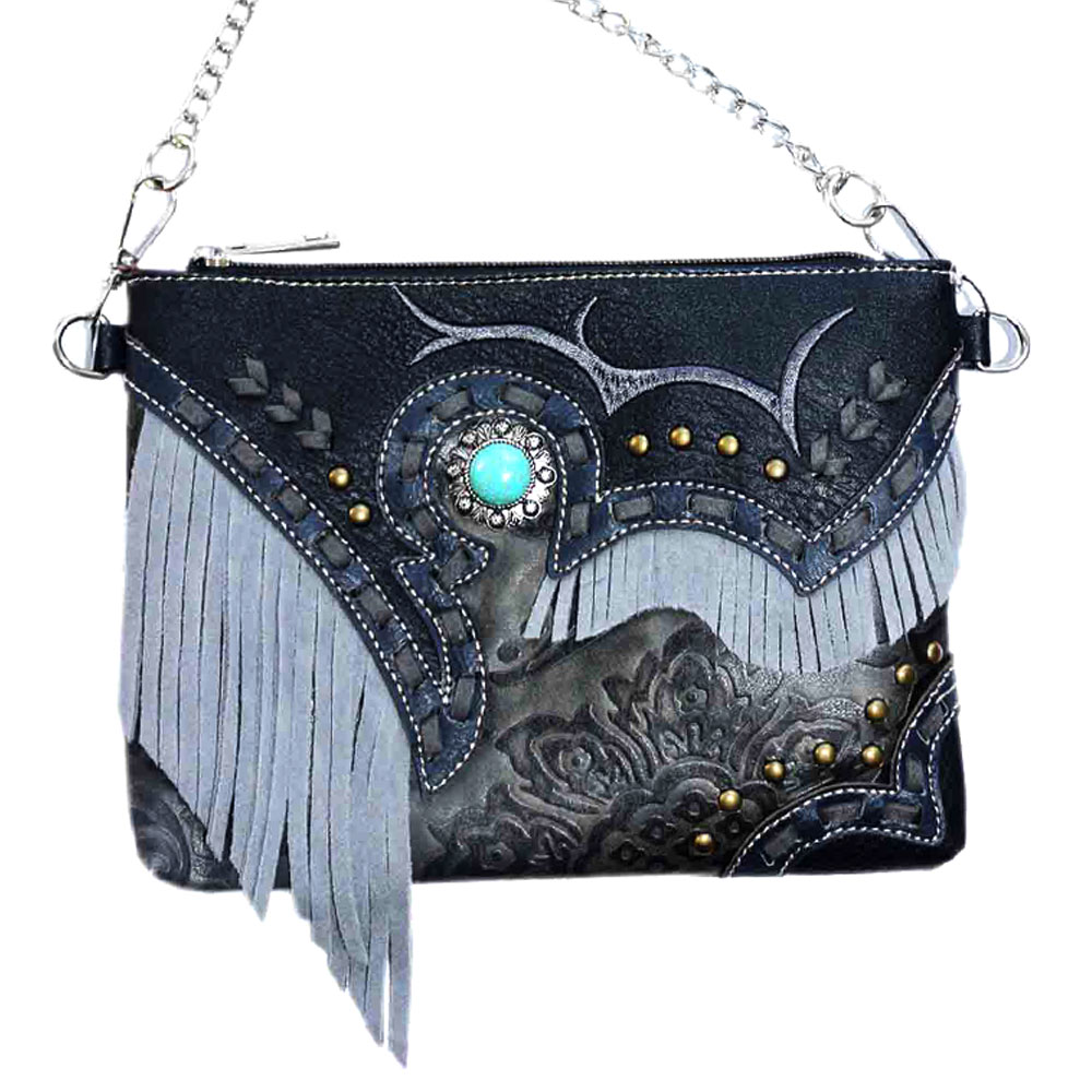 Faux Leather Stone Crossbody Bag - Image 3
