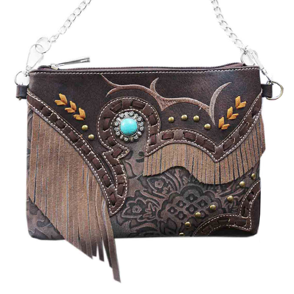 Faux Leather Stone Crossbody Bag - Image 3