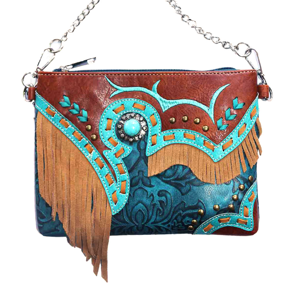 Faux Leather Stone Crossbody Bag - Image 3