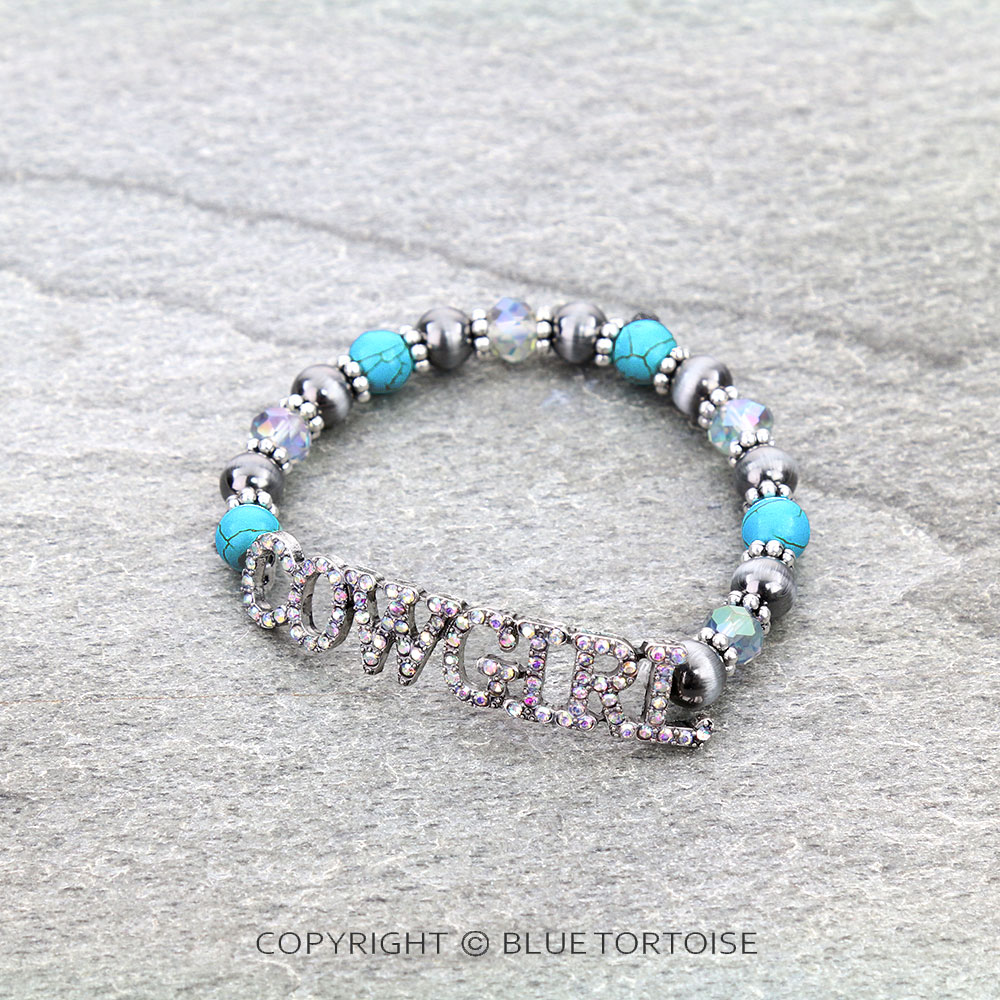 Western "COWGIRL" Multi Bead Stretch Bracelet