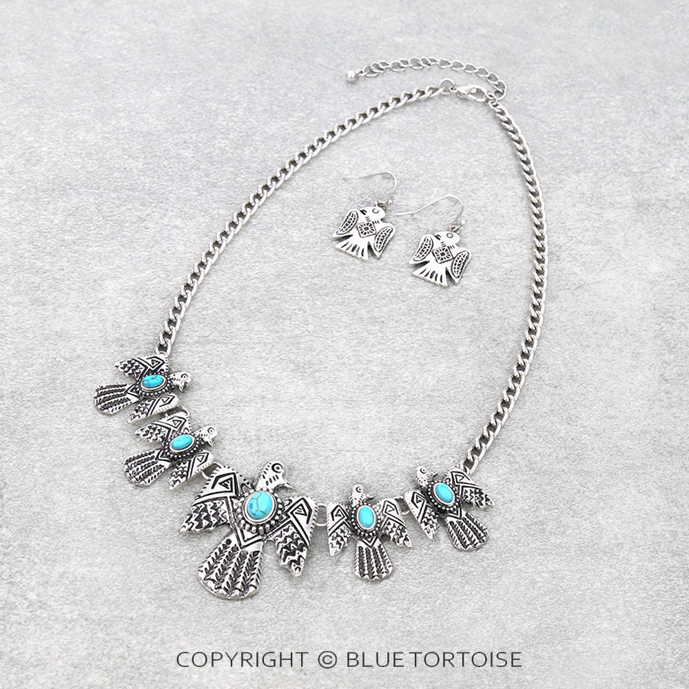 Western Thunderbird Statement Necklace Set