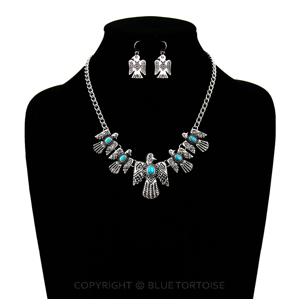 Western Thunderbird Statement Necklace Set - Image 2