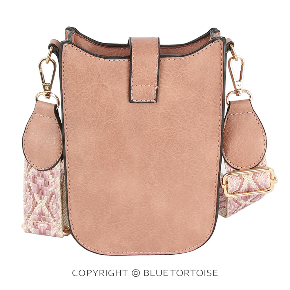 Aztec Strap Faux Leather Cellphone Crossbody Bag - Image 4