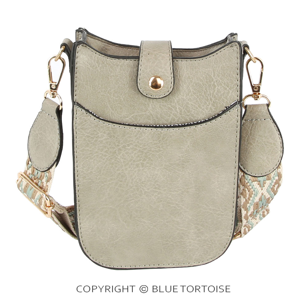 Aztec Strap Faux Leather Cellphone Crossbody Bag