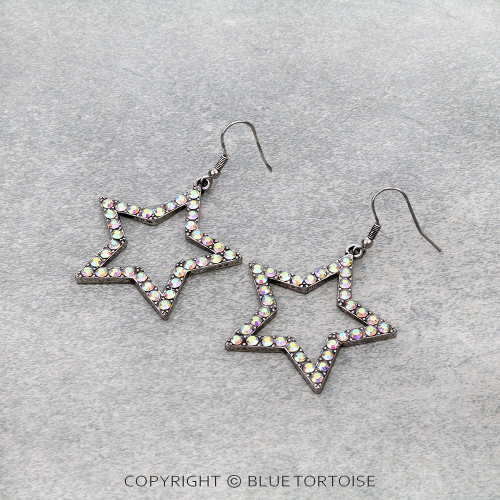 Western Star Stone Dangle Earrings