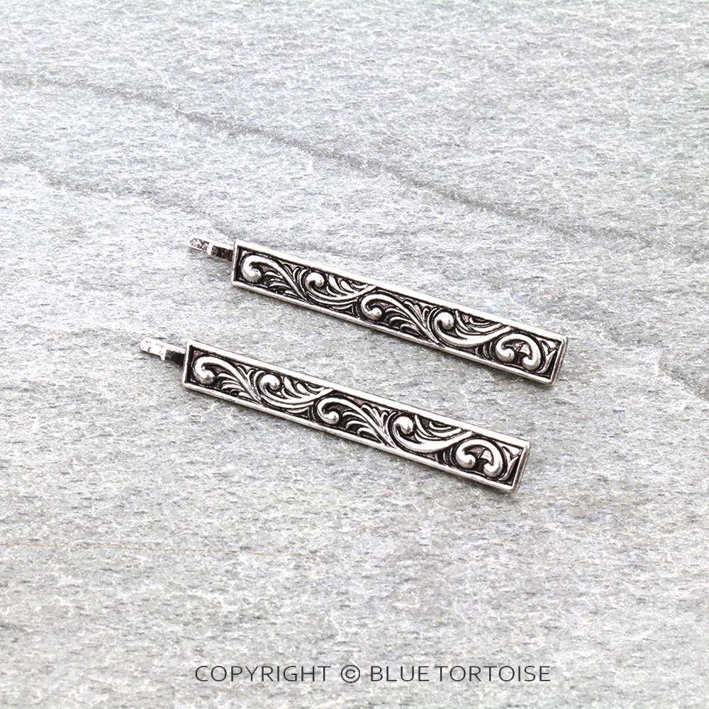 2Pcs Western Floral Casting Bar Hair Clip Set