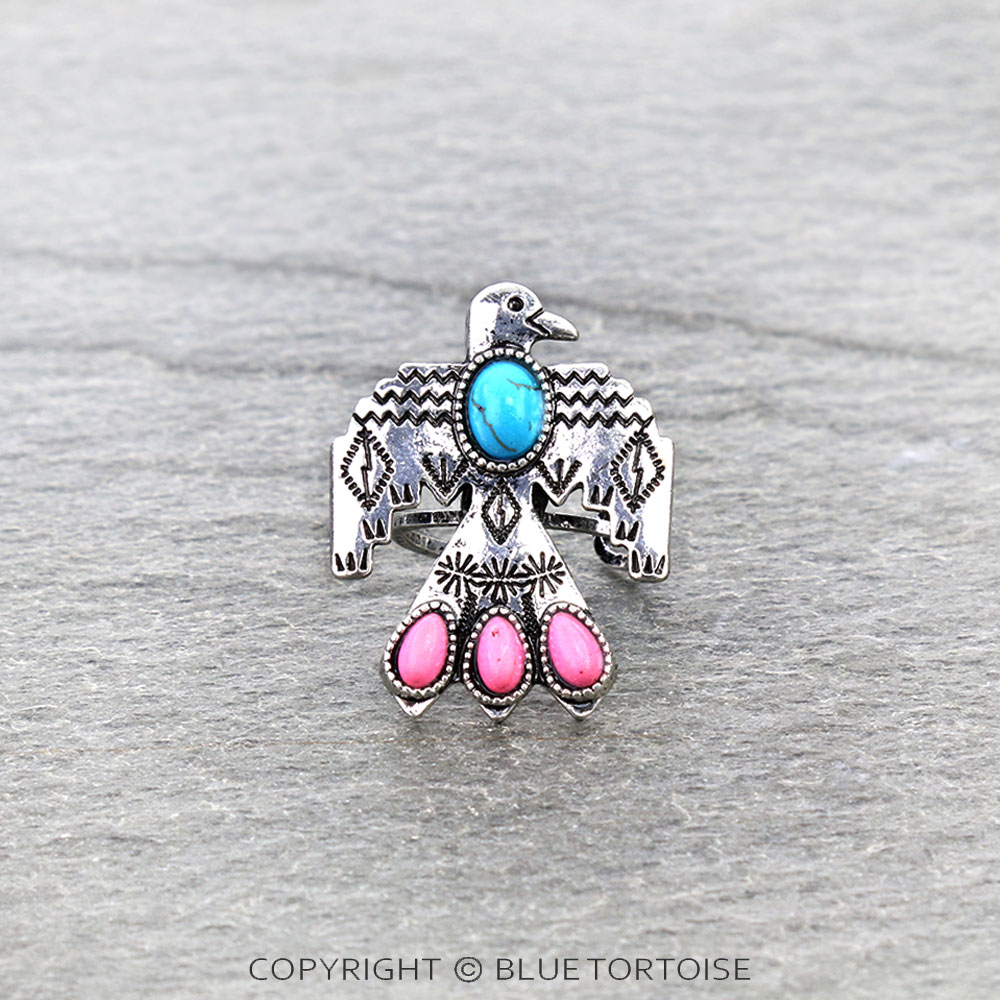 Western Thunderbird Stone Cuff Ring