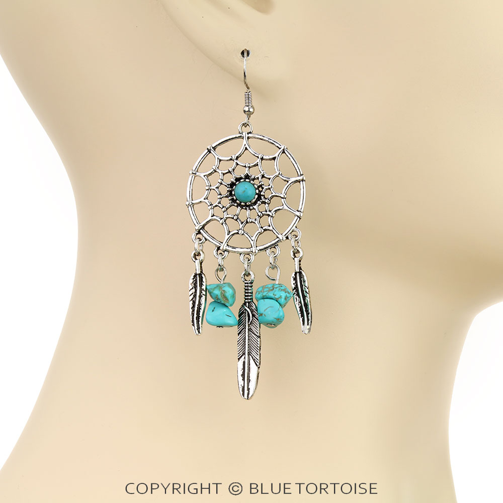 Western Dream Catcher Dangle Earrings - Image 2