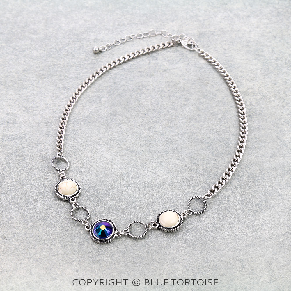 Western Style Stone Chain Necklace
