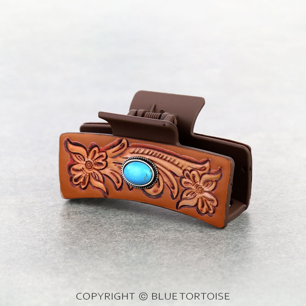 Western Style Oval Stone Hair Claw Clip