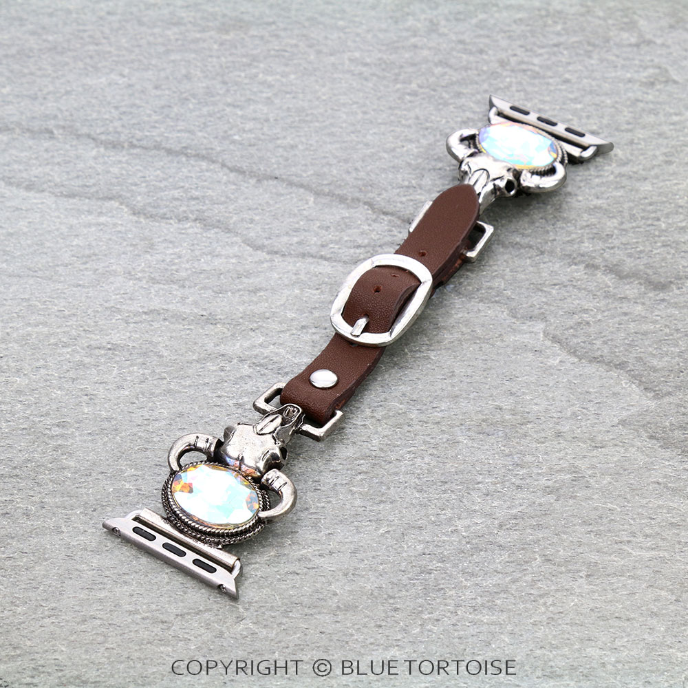 Western Steer Skull Stone Apple Watch Band