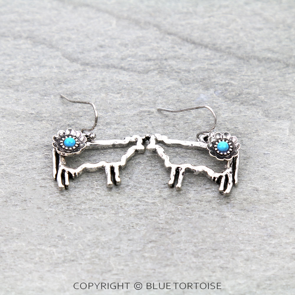 Western Cut Out Cow Dangle Earrings - Image 3