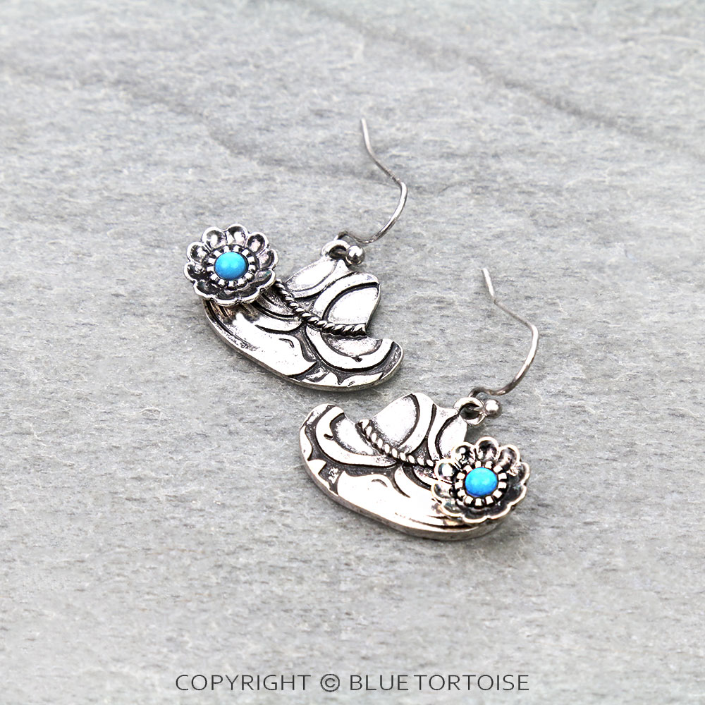 Western Cowboy Hat Dangle Earrings