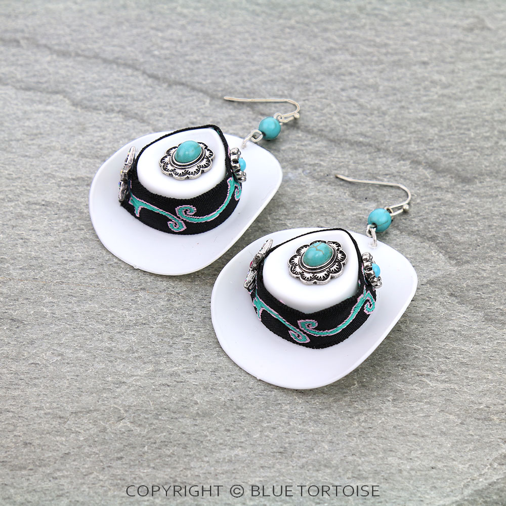 3D Star Cowboy Hat Dangle Earrings
