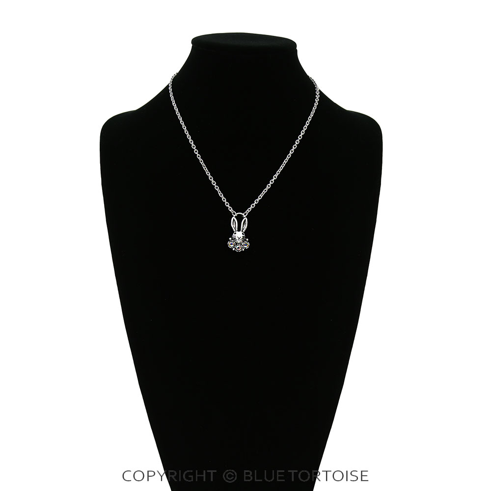Easter Bunny with Stone Pendant Necklace - Image 2