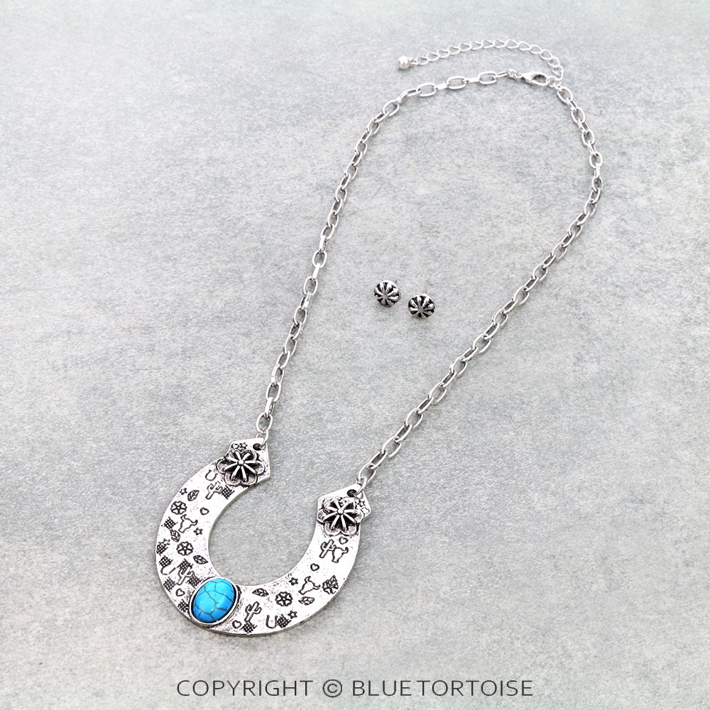 Western Horseshoe Necklace Set