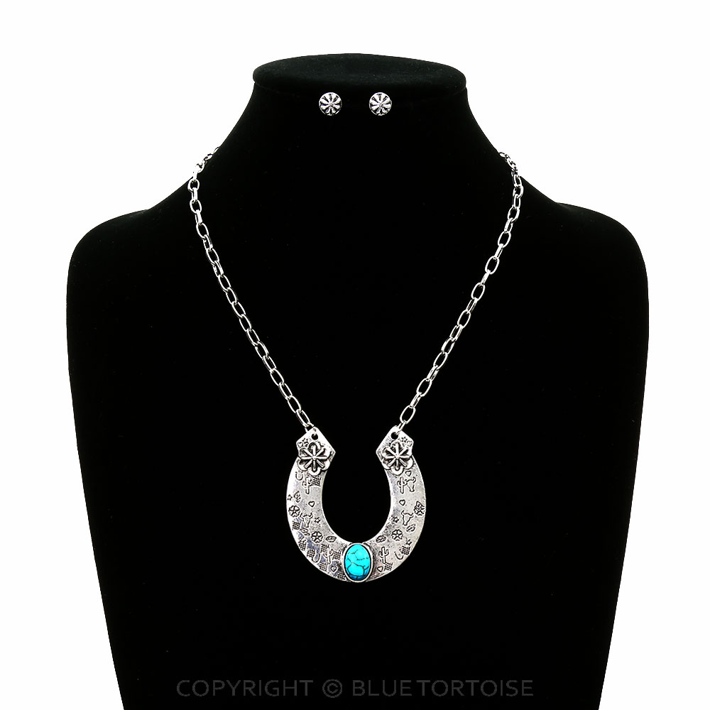 Western Horseshoe Necklace Set - Image 2