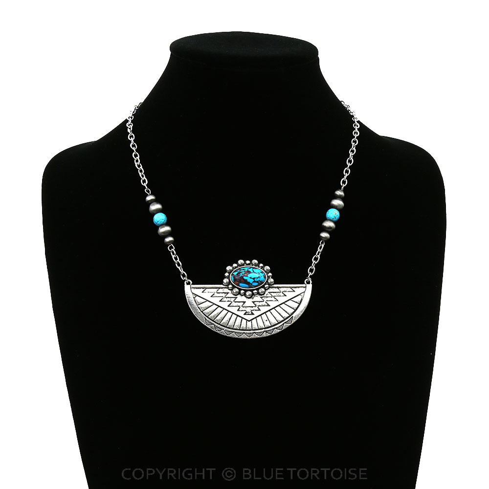 Western Aztec Style Stone Necklace - Image 2