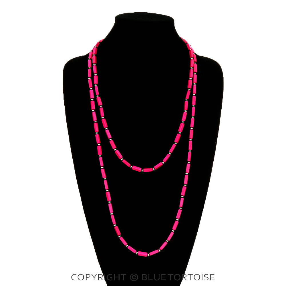 Western Rectangle Stone Bead Necklace - Image 2