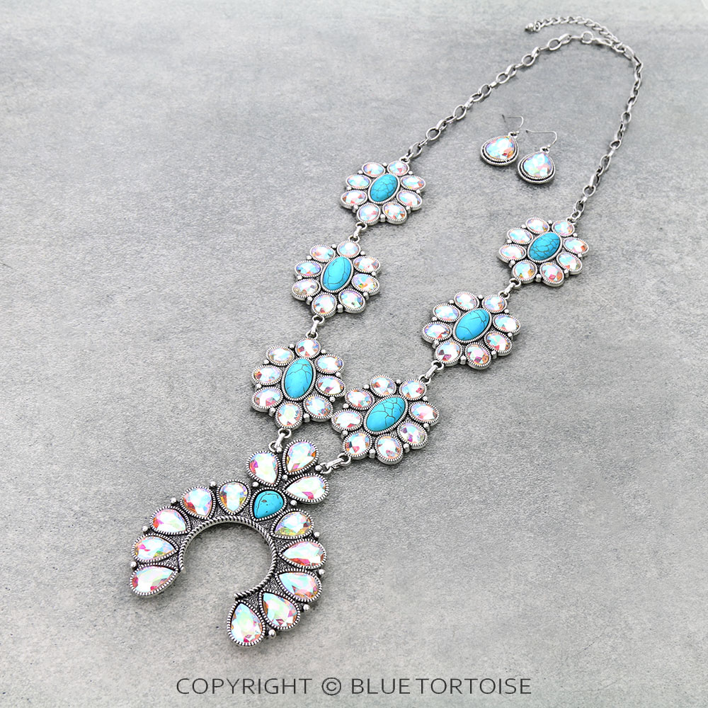 Squash Blossom Stone Necklace Set