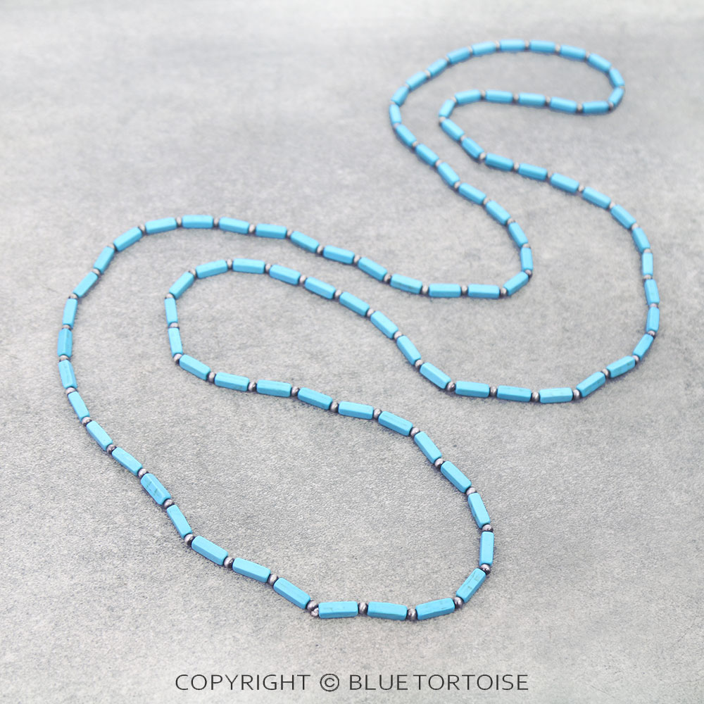 Western Rectangle Stone Bead Necklace - Image 3
