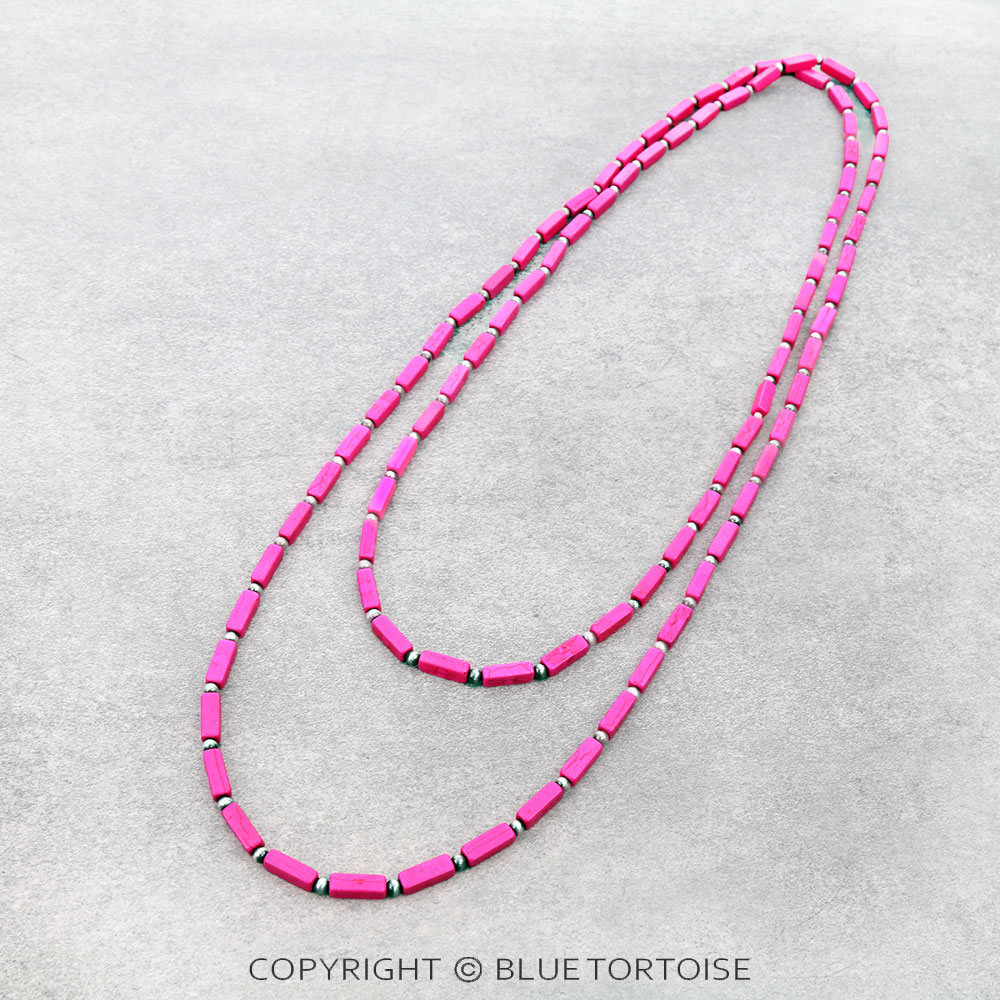 Western Rectangle Stone Bead Necklace