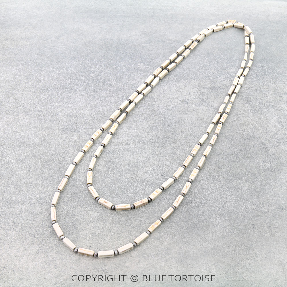 Western Rectangle Stone Bead Necklace