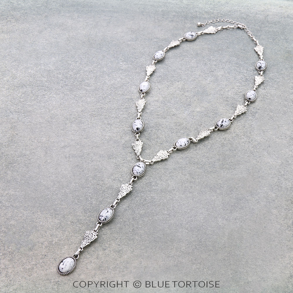Western Arrowhead with Stone Y Necklace