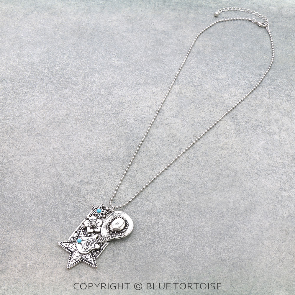 Western Guitar Pendant Necklace