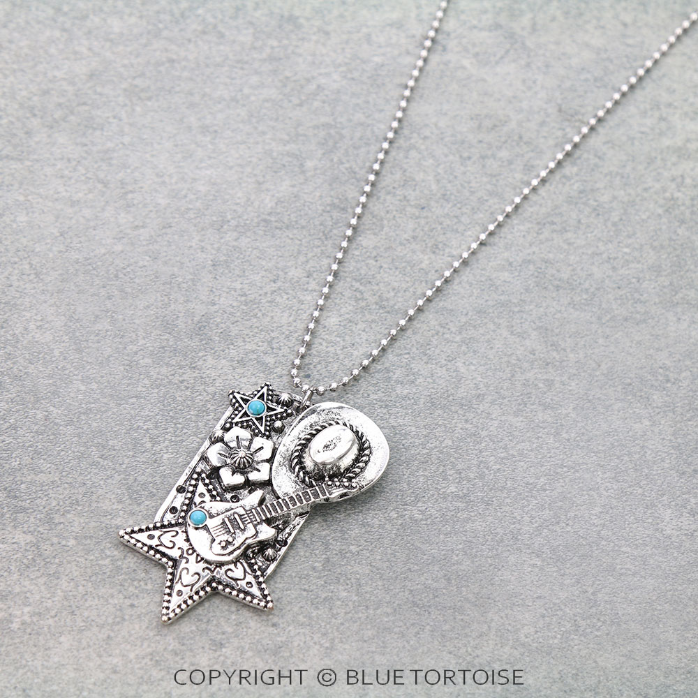 Western Guitar Pendant Necklace - Image 3