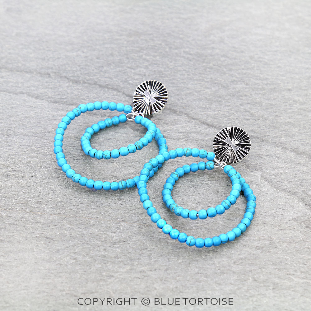 Western Round Bead Stud Earrings