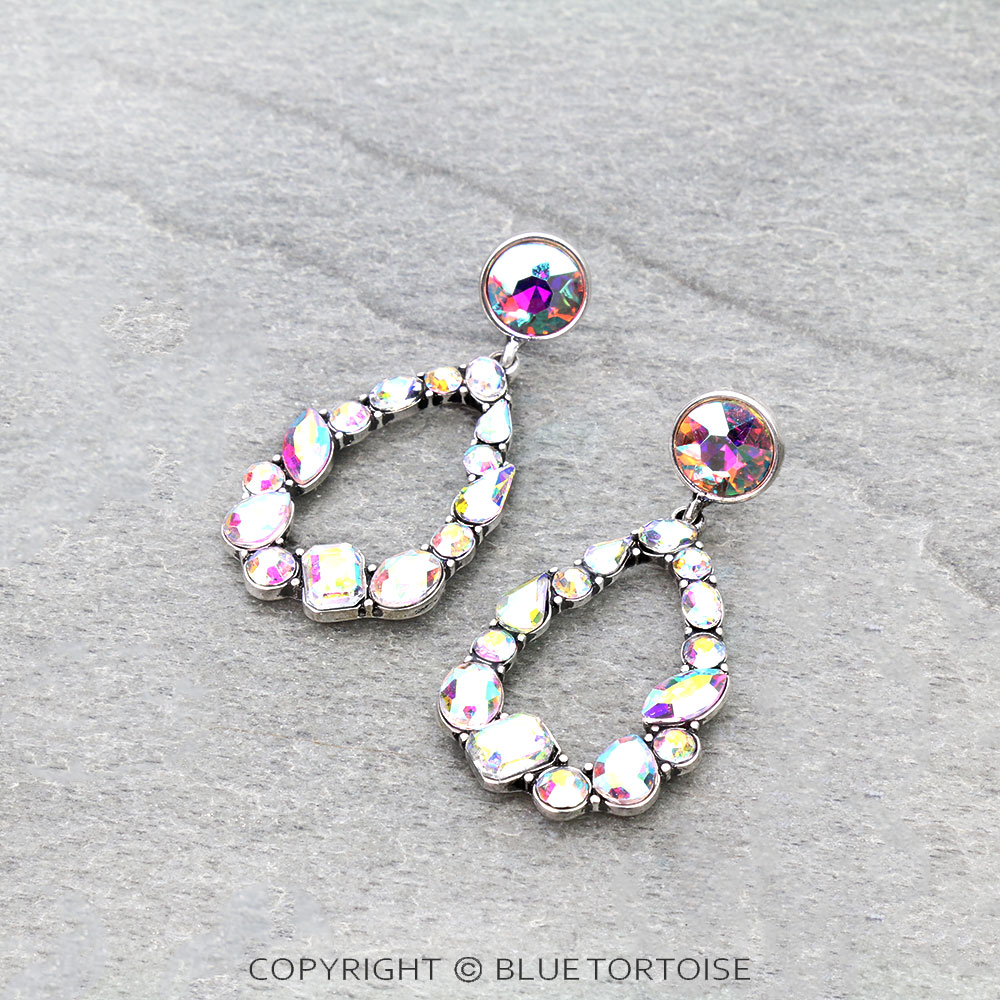 Western Teardrop Stone Stud Earrings