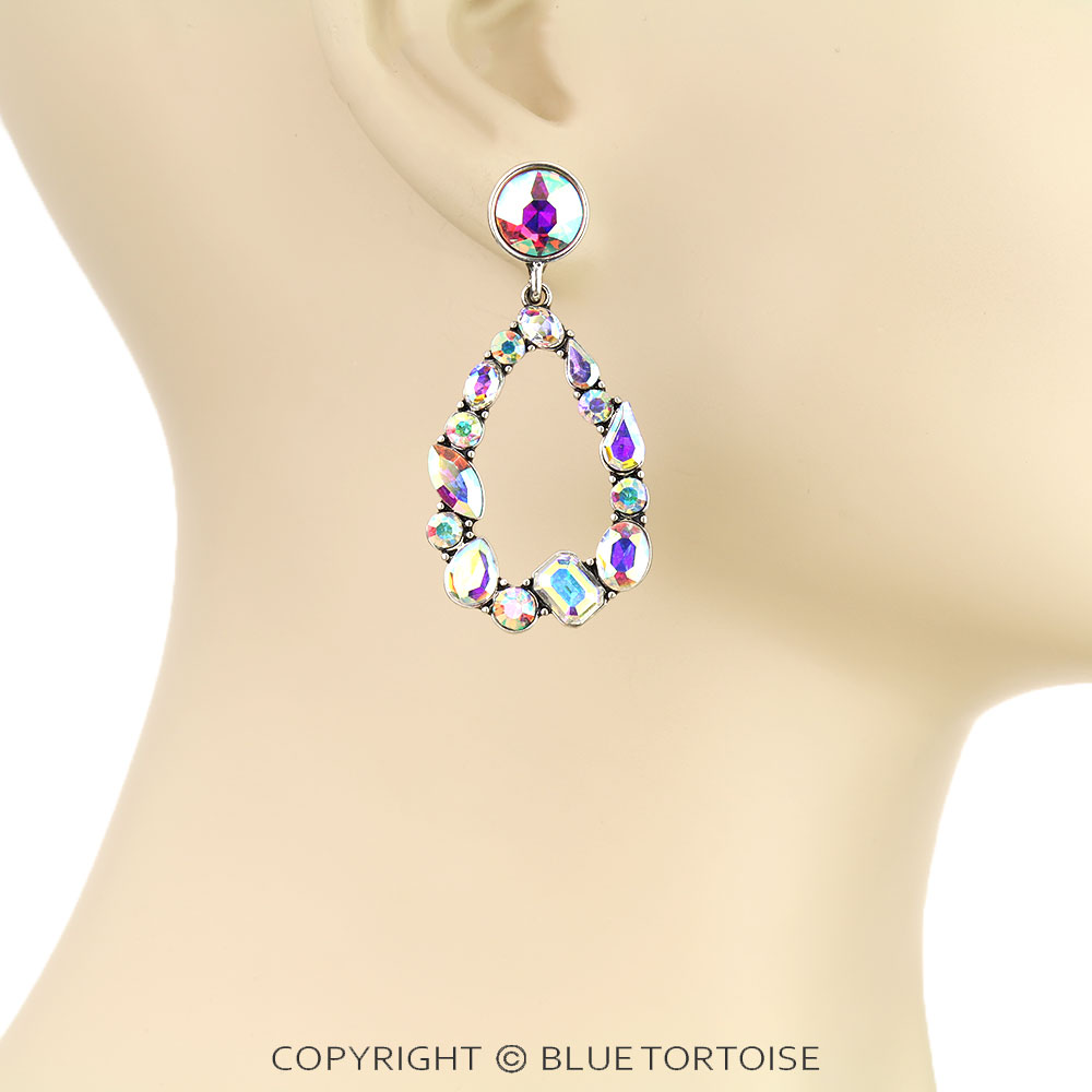 Western Teardrop Stone Stud Earrings - Image 2