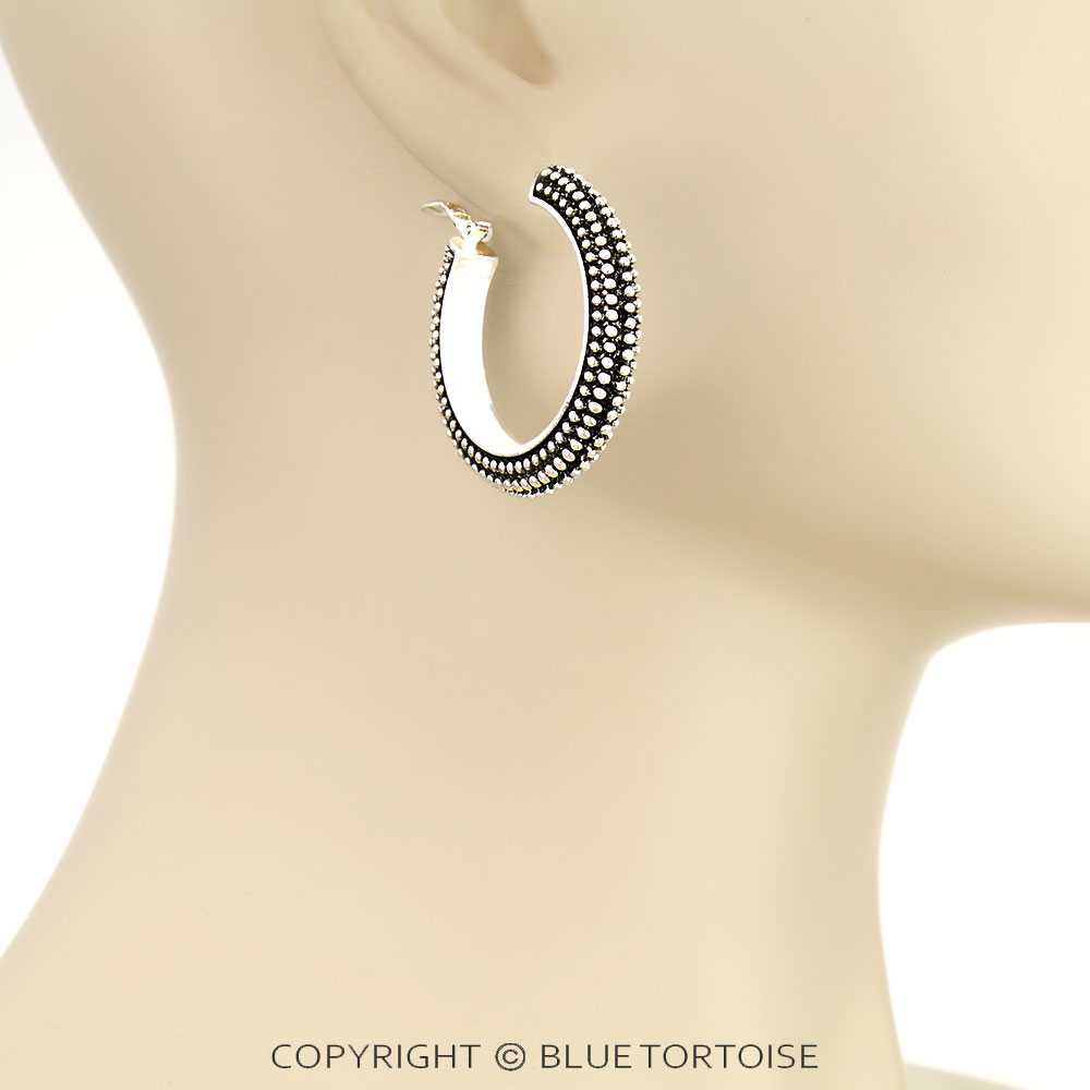 Tailored Ball TXR Hoop Earrings - Image 2