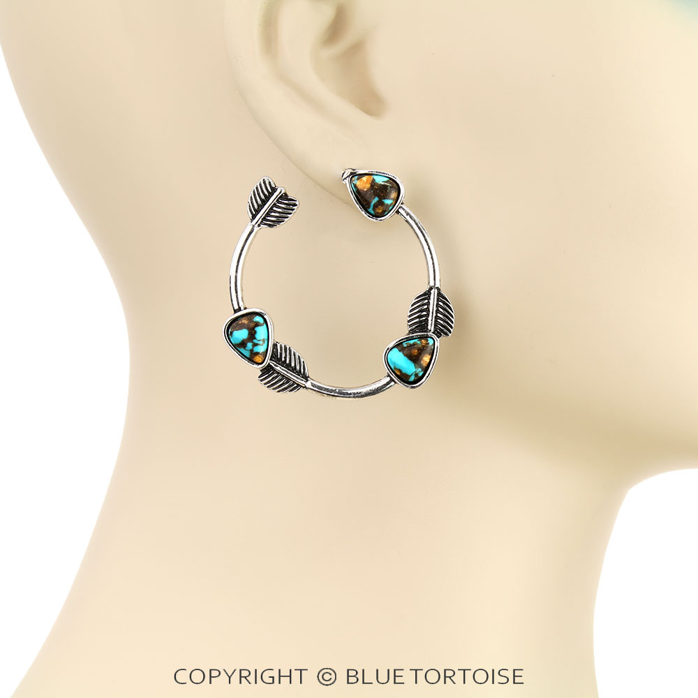 Western Arrow Hoop Earrings - Image 2