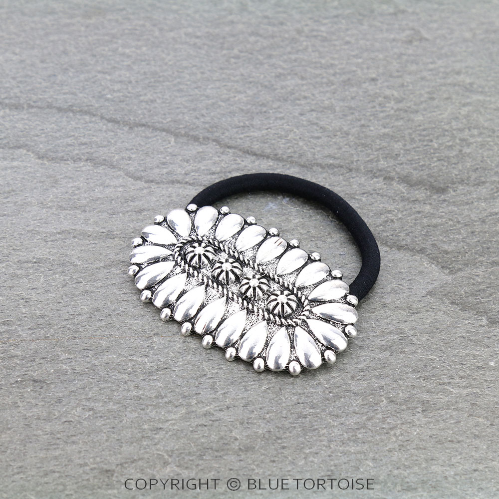 Western Oval Concho Hair Tie