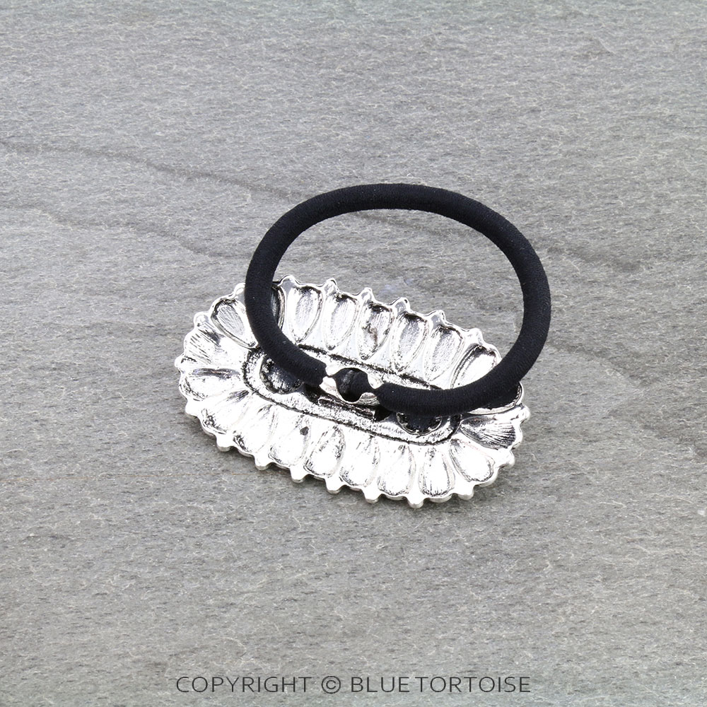 Western Oval Concho Hair Tie - Image 2